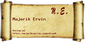 Majerik Ervin névjegykártya