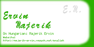 ervin majerik business card